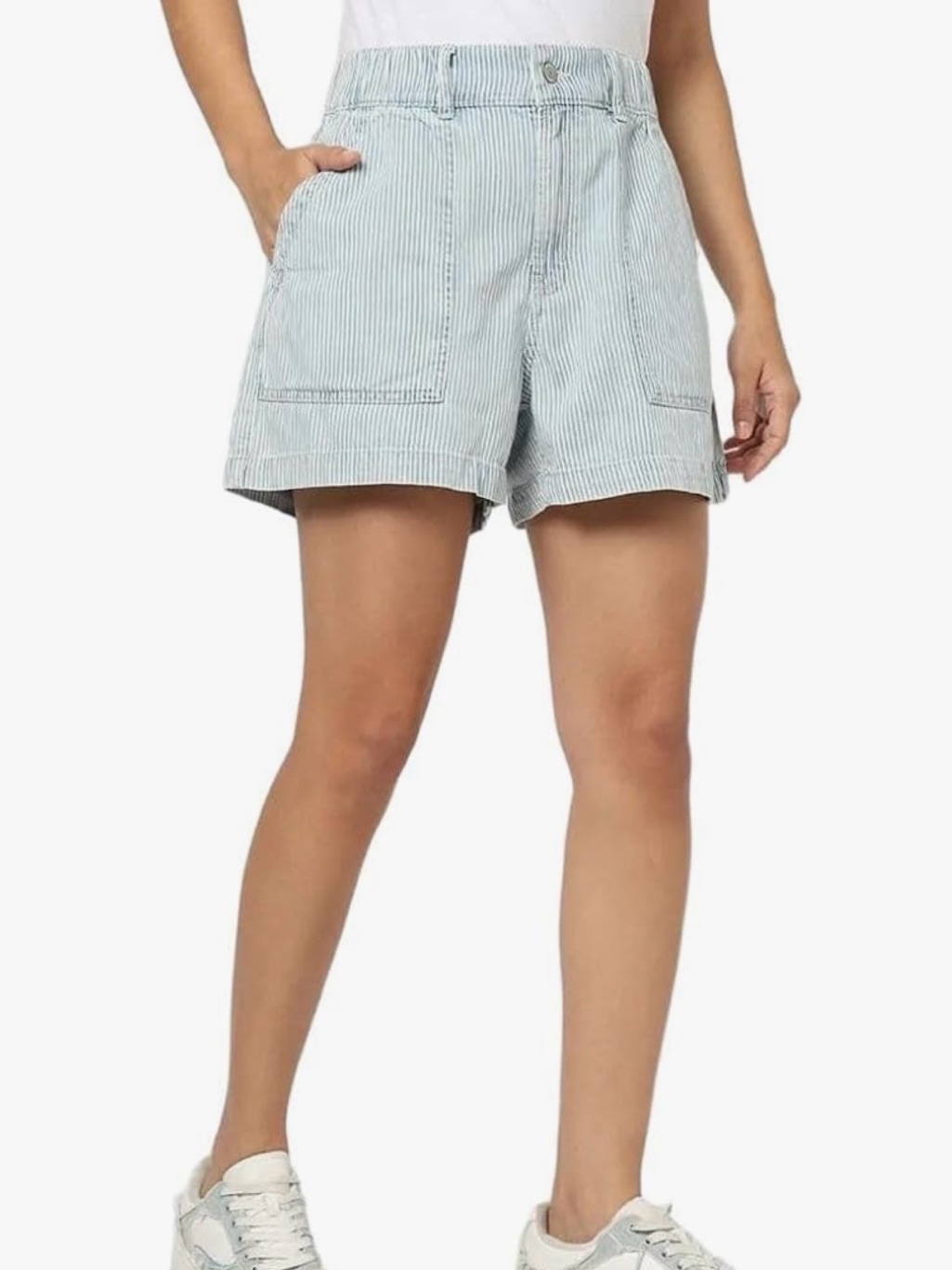 Gap Denim Blue And White Striped Shorts